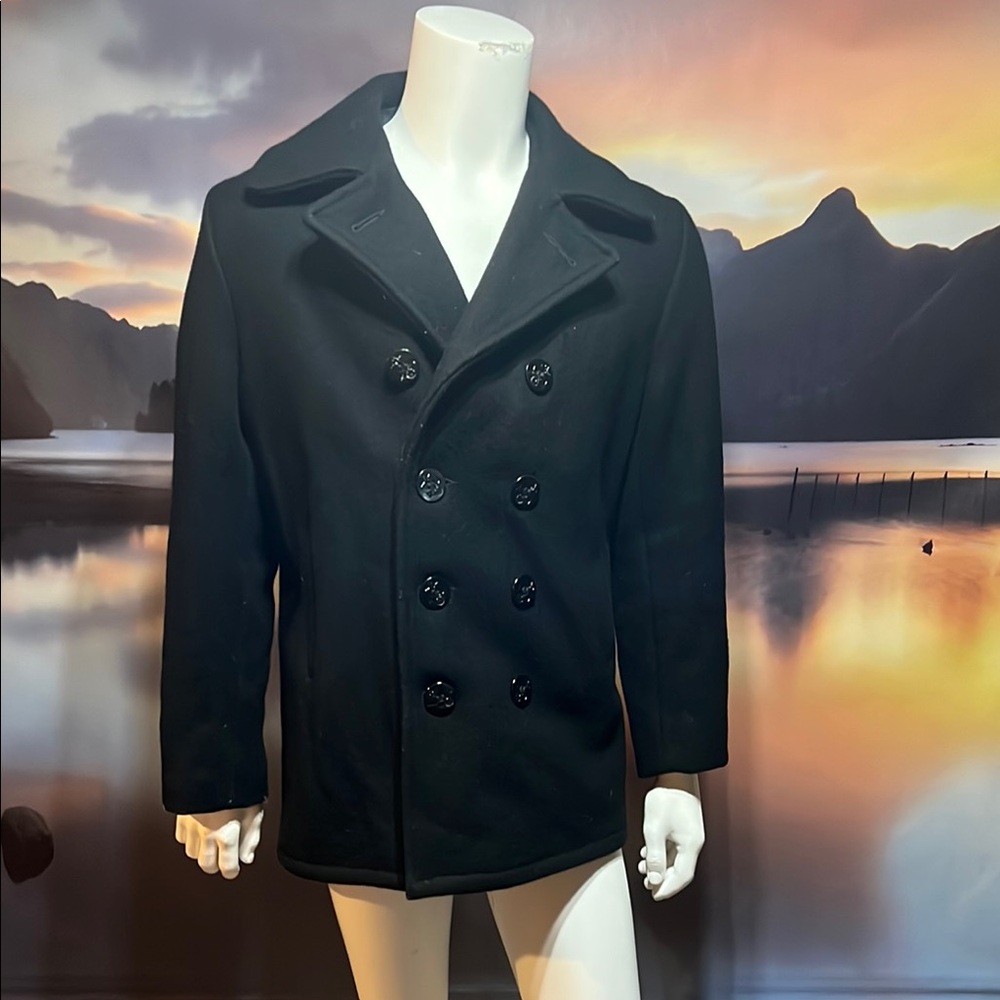 Schott NYC Classic Black Peacoat